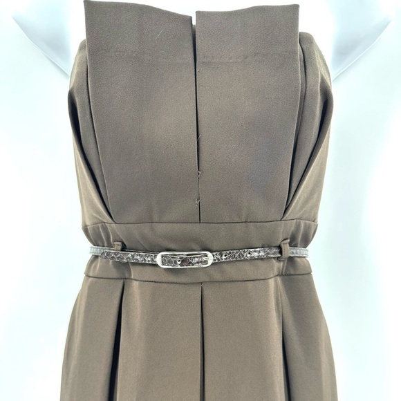 Black Halo Dress Womens Small Pleated Belted Pockets Cocktail Formal Glam NEW - Picture 5 of 15